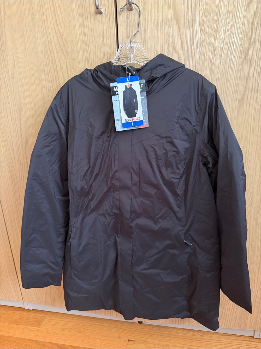 32 Degrees Waterproof Black Hooded Winter Jacket